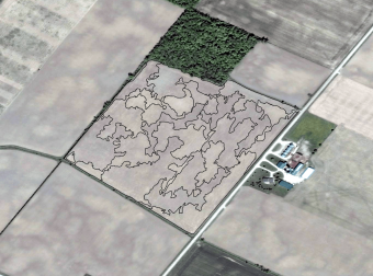 An aerial view of a farm Description automatically generated