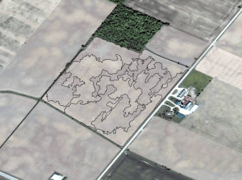 A aerial view of a farm Description automatically generated