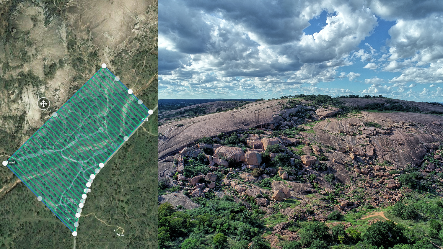 Texas Drone Consultancy mapeia Enchanted Rock com Drones e GNSS